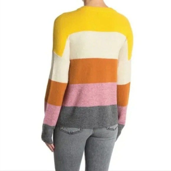 Madewell Crofton Wool and Alpaca Blend Stripe Textured Knit Sweater Oversize XXS - Picture 2 of 16